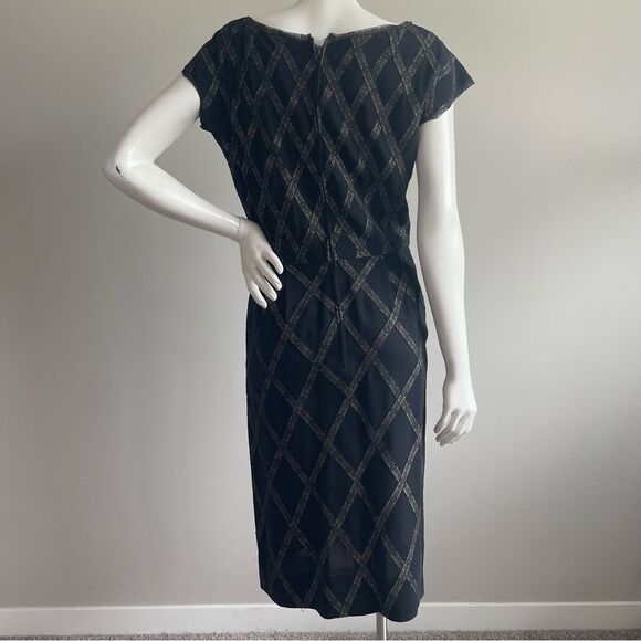 VINTAGE Harmay Personal Suiting Custom Dress Diamond Lace Black Sheath Dress - Picture 2 of 7